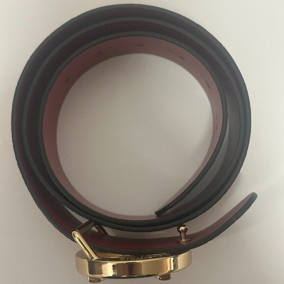 Valentino by Mario Valentino Red Textured Leather Belt Size Medium - Picture 2 of 7